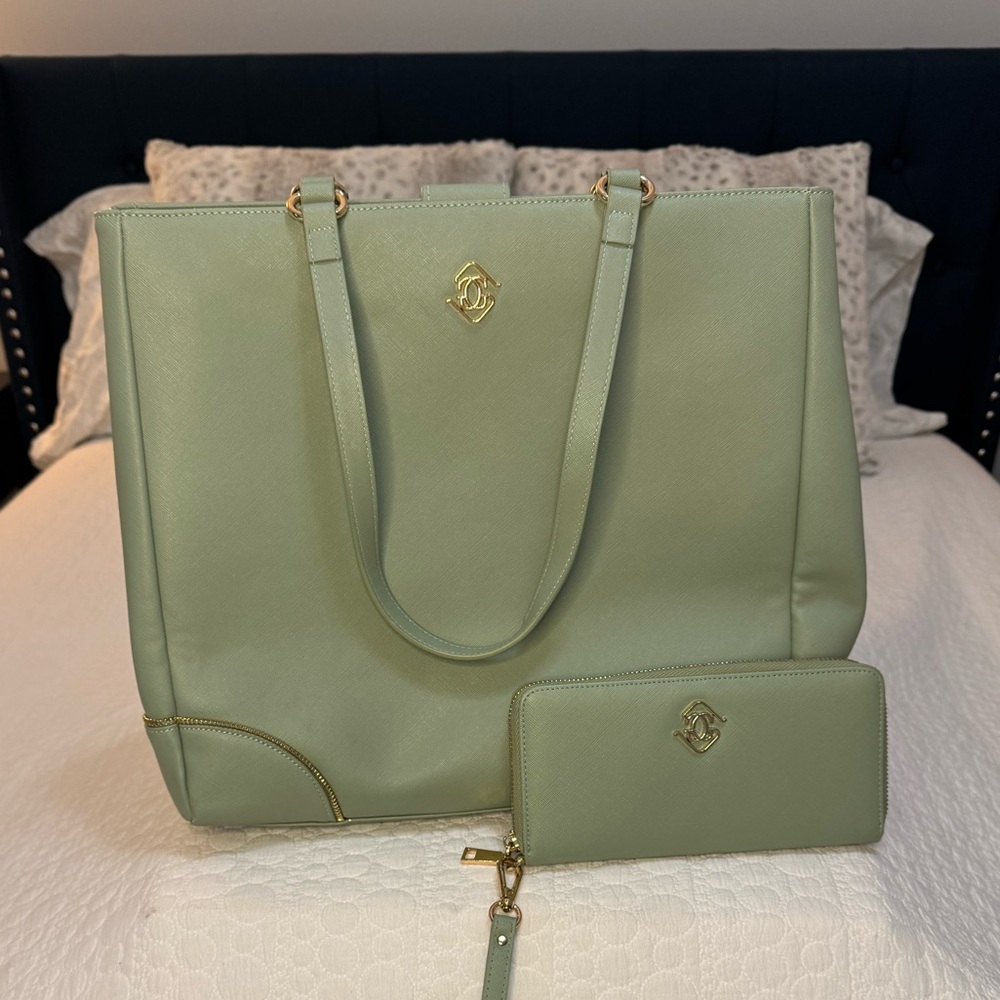 Glass Ladder & Co Work/Laptop Purse and Matching Wristlet Wallet